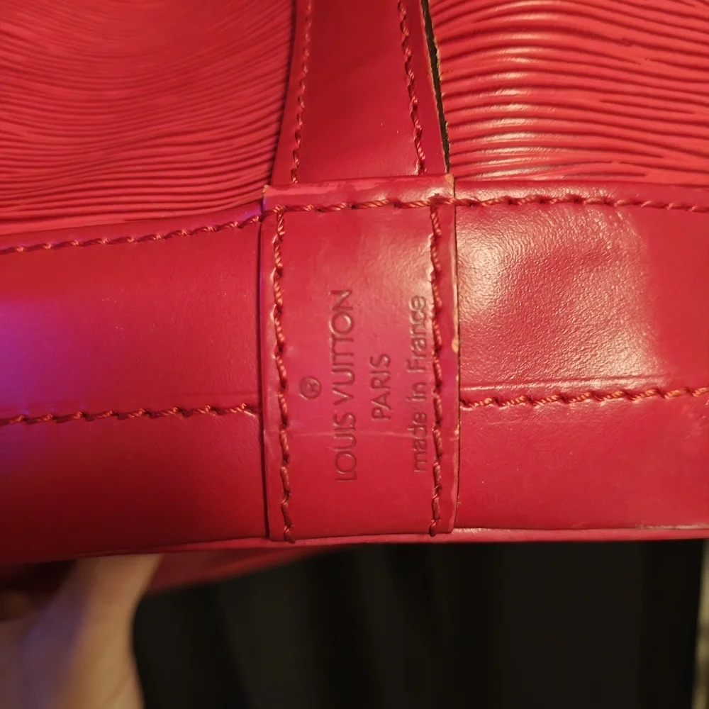 Louis Vuitton Red Epi Noe Bucket Bag